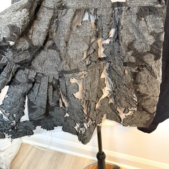 Sea New York Lace Bell Sleeve Combo Cropped Hoodie In Black Size Small - Picture 13 of 15